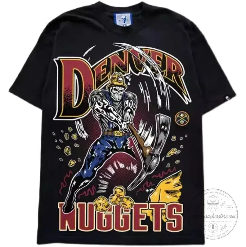 Denver Nuggets Miner Skeleton Basketball Team Fan T-Shirt