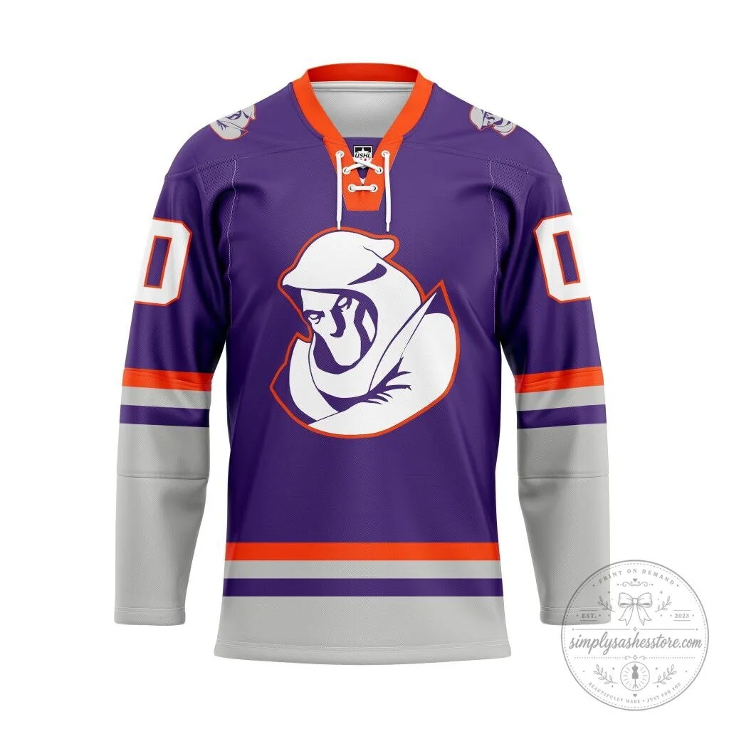 Youngstown Phantoms USHL Personalized Purple Lace Hockey Jersey