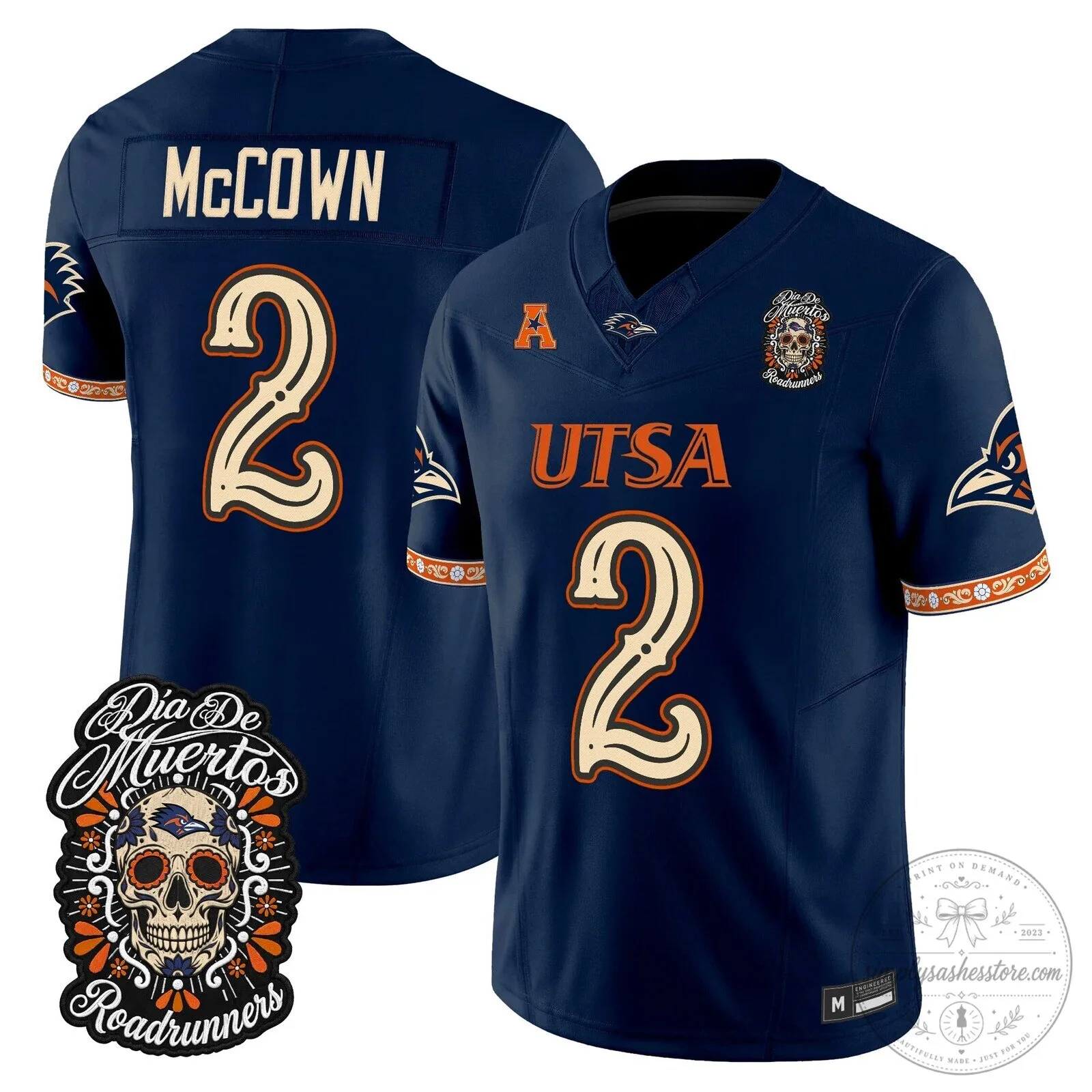 Dia de los Muertos Football Jersey for UTSA Roadrunners 44 Dia de los Muertos Football Jersey for UTSA Roadrunners