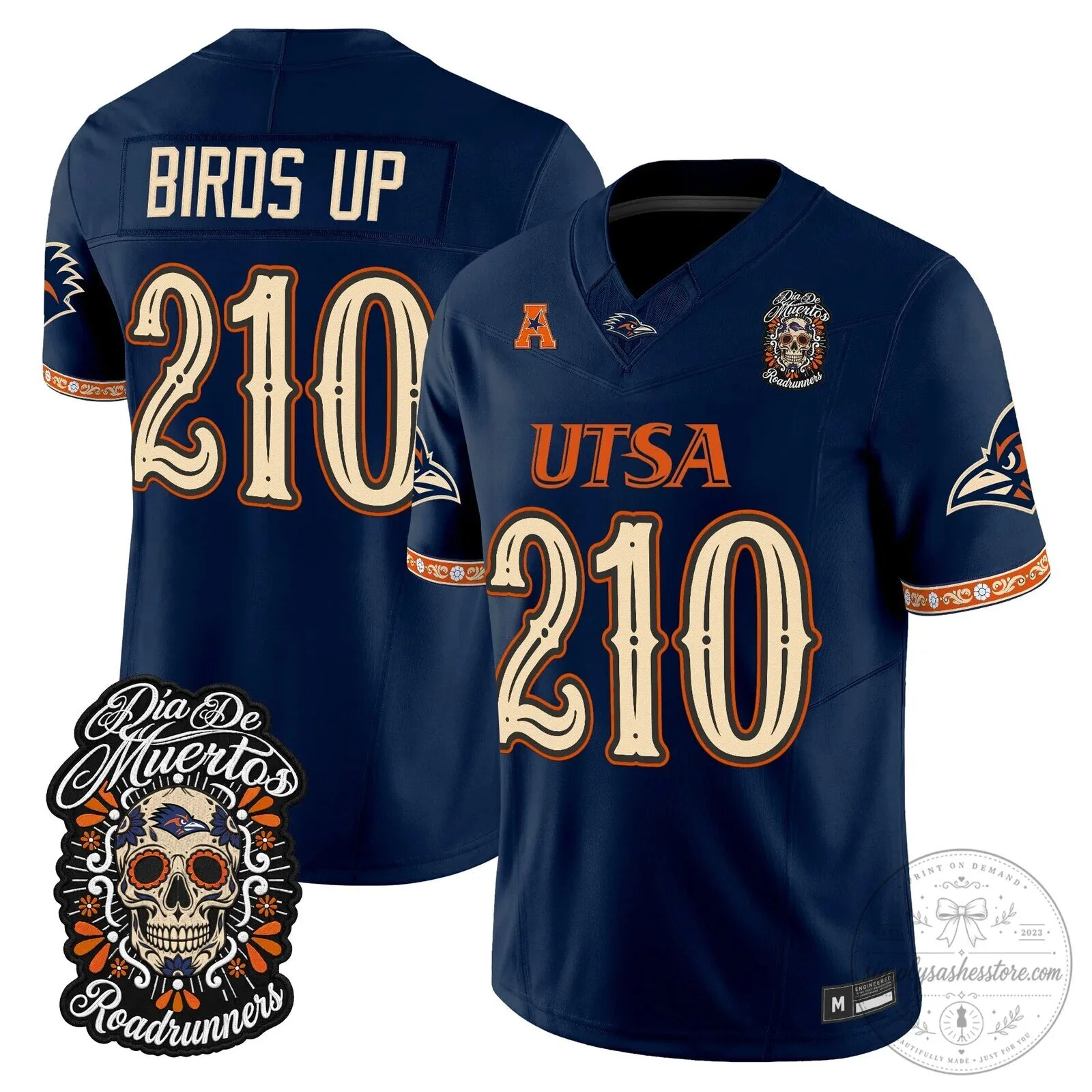 Dia de los Muertos Football Jersey for UTSA Roadrunners 45 Dia de los Muertos Football Jersey for UTSA Roadrunners