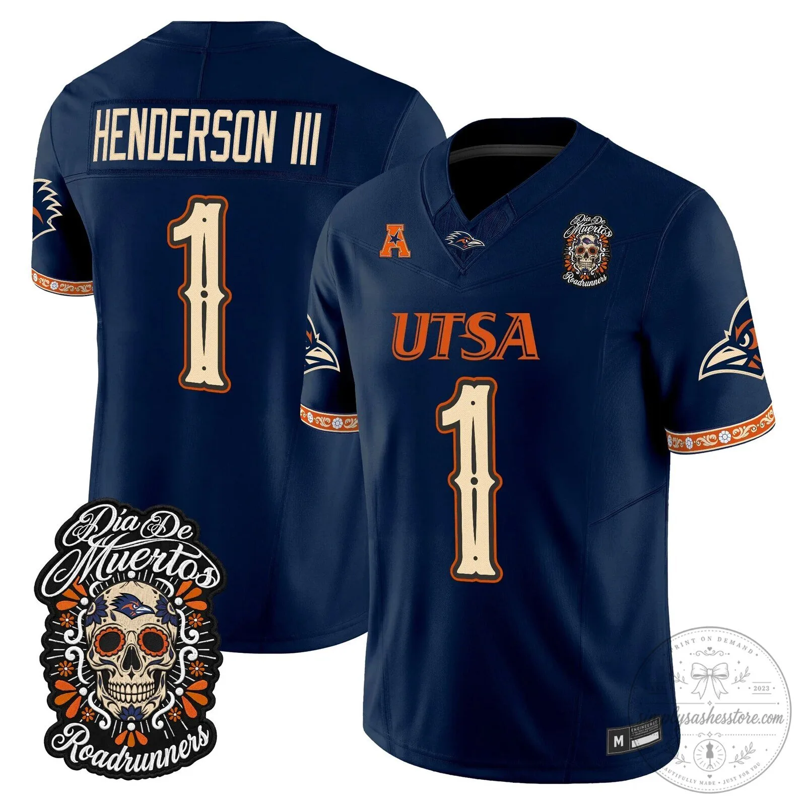 Dia de los Muertos Football Jersey for UTSA Roadrunners 46 Dia de los Muertos Football Jersey for UTSA Roadrunners