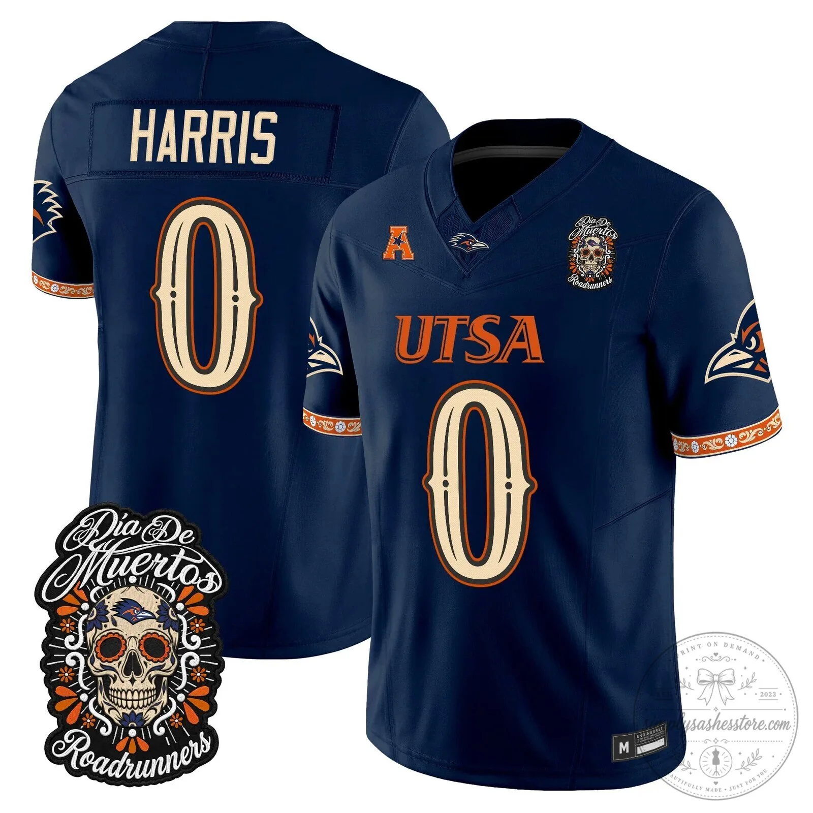 Dia de los Muertos Football Jersey for UTSA Roadrunners 50 Dia de los Muertos Football Jersey for UTSA Roadrunners