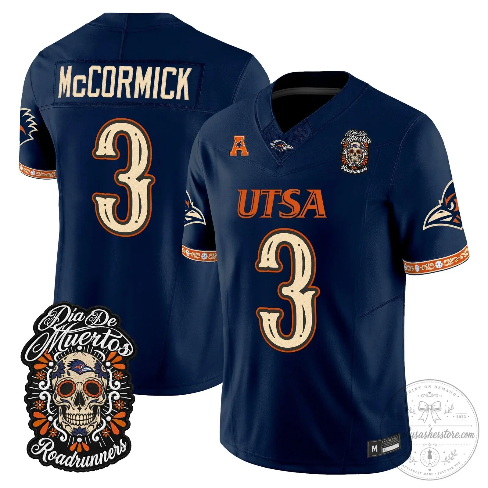 Dia de los Muertos Football Jersey for UTSA Roadrunners 51 Dia de los Muertos Football Jersey for UTSA Roadrunners