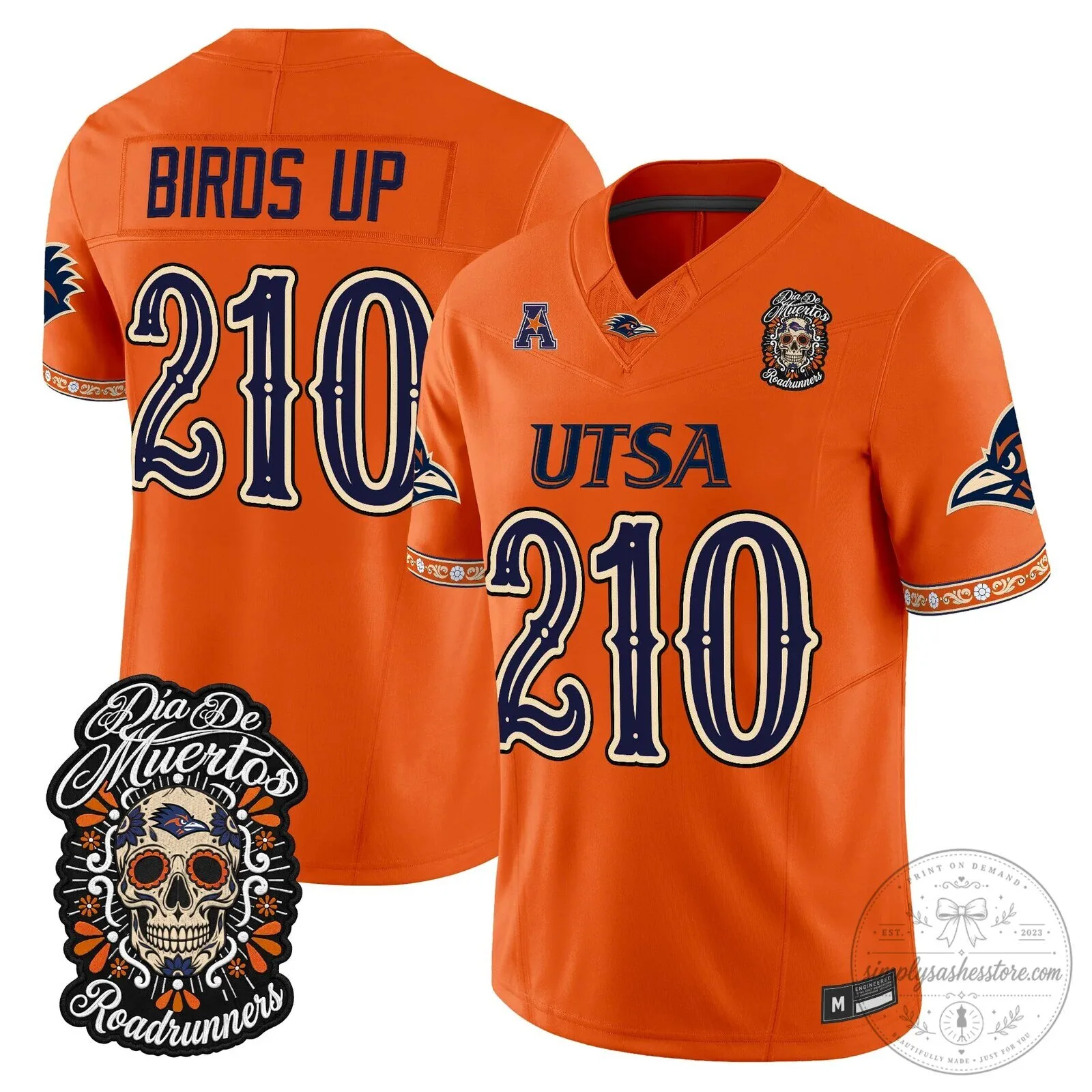 Dia de los Muertos Football Jersey for UTSA Roadrunners 55 Dia de los Muertos Football Jersey for UTSA Roadrunners