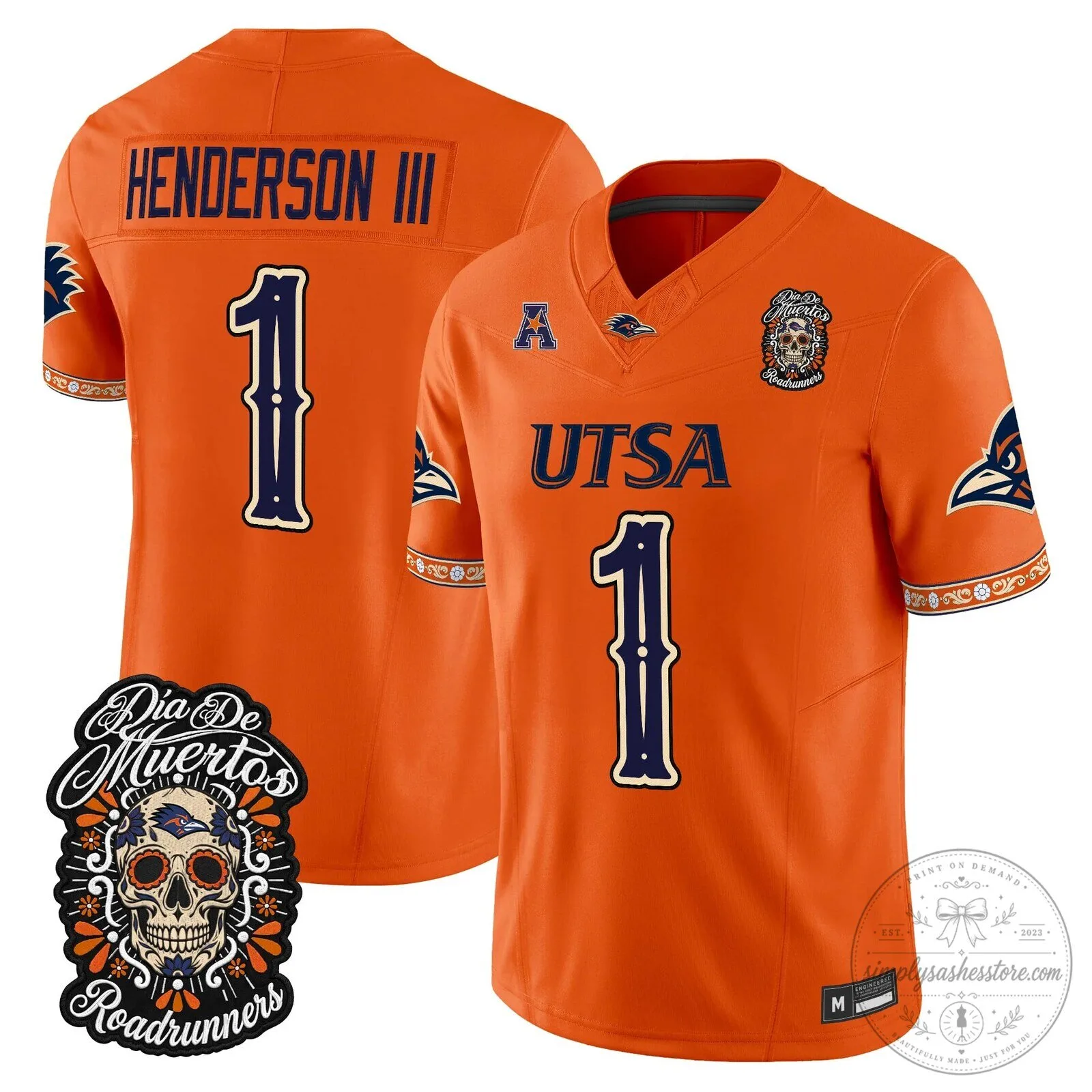Dia de los Muertos Football Jersey for UTSA Roadrunners 56 Dia de los Muertos Football Jersey for UTSA Roadrunners