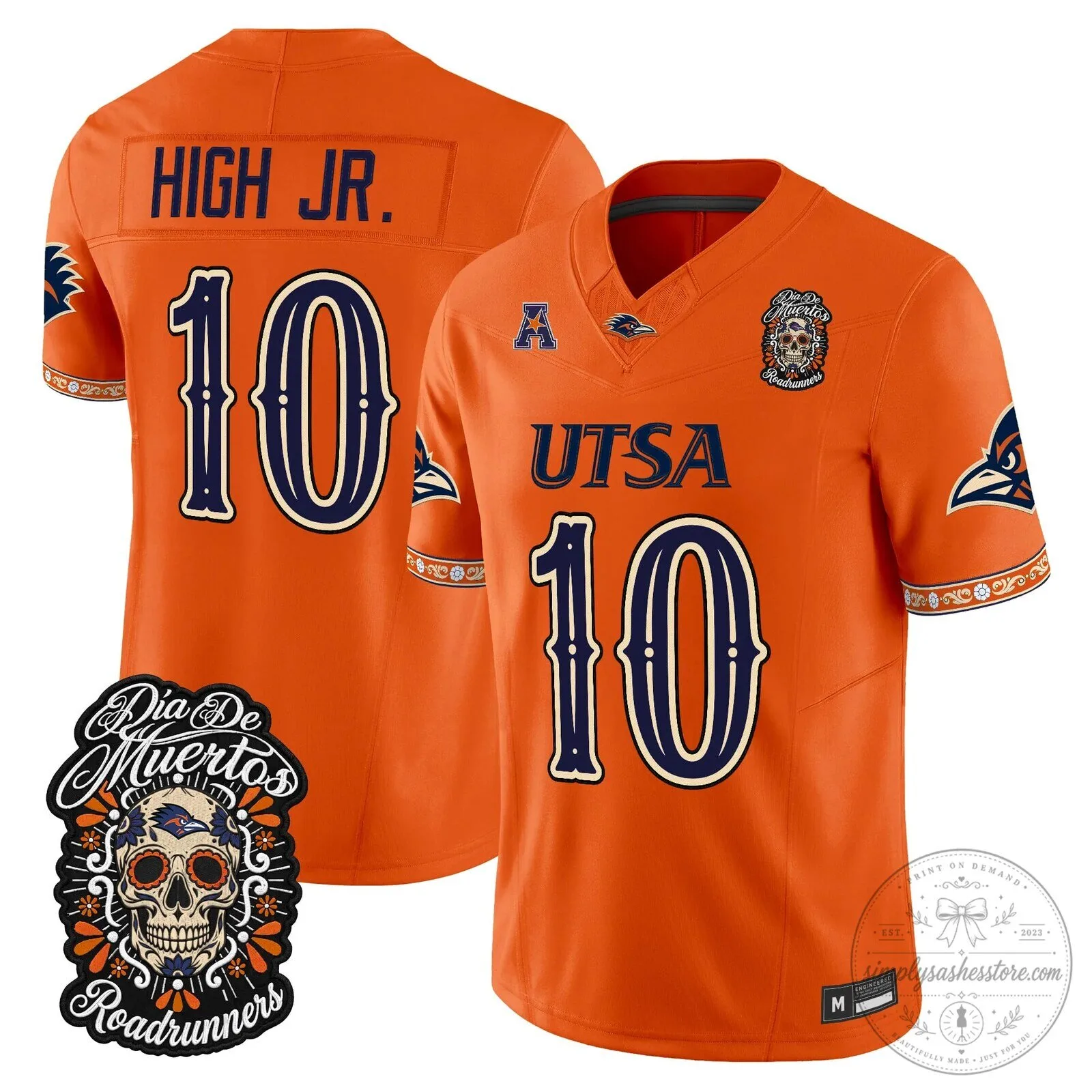 Dia de los Muertos Football Jersey for UTSA Roadrunners 57 Dia de los Muertos Football Jersey for UTSA Roadrunners