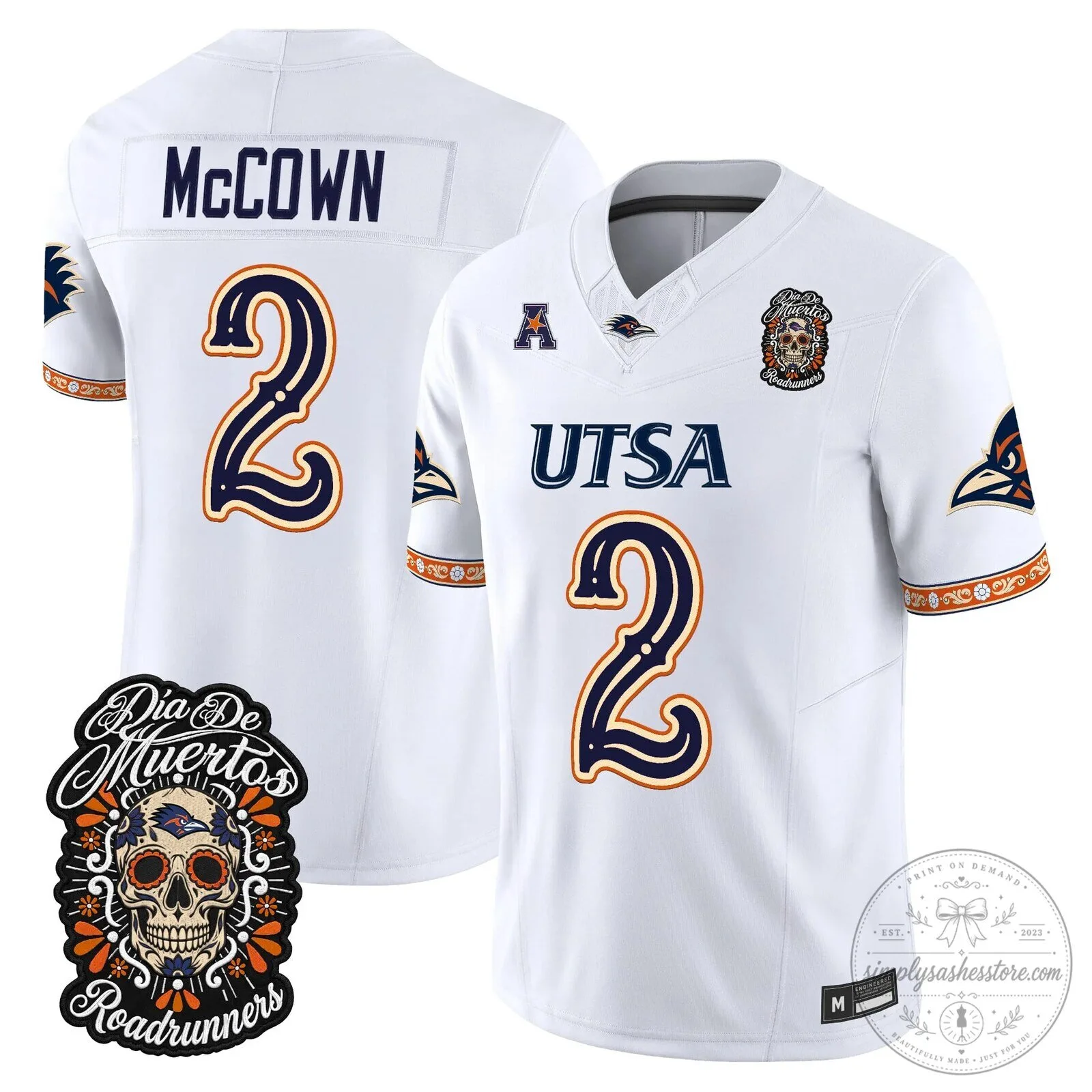Dia de los Muertos Football Jersey for UTSA Roadrunners 64 Dia de los Muertos Football Jersey for UTSA Roadrunners