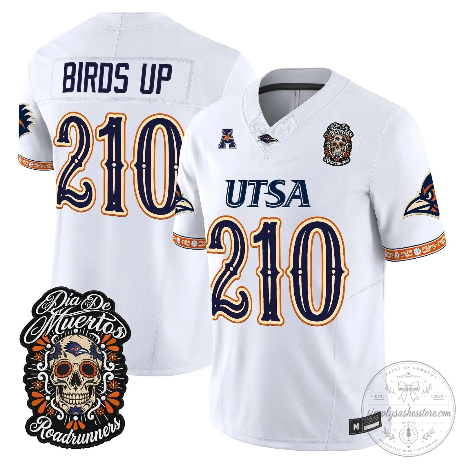 Dia de los Muertos Football Jersey for UTSA Roadrunners 65 Dia de los Muertos Football Jersey for UTSA Roadrunners