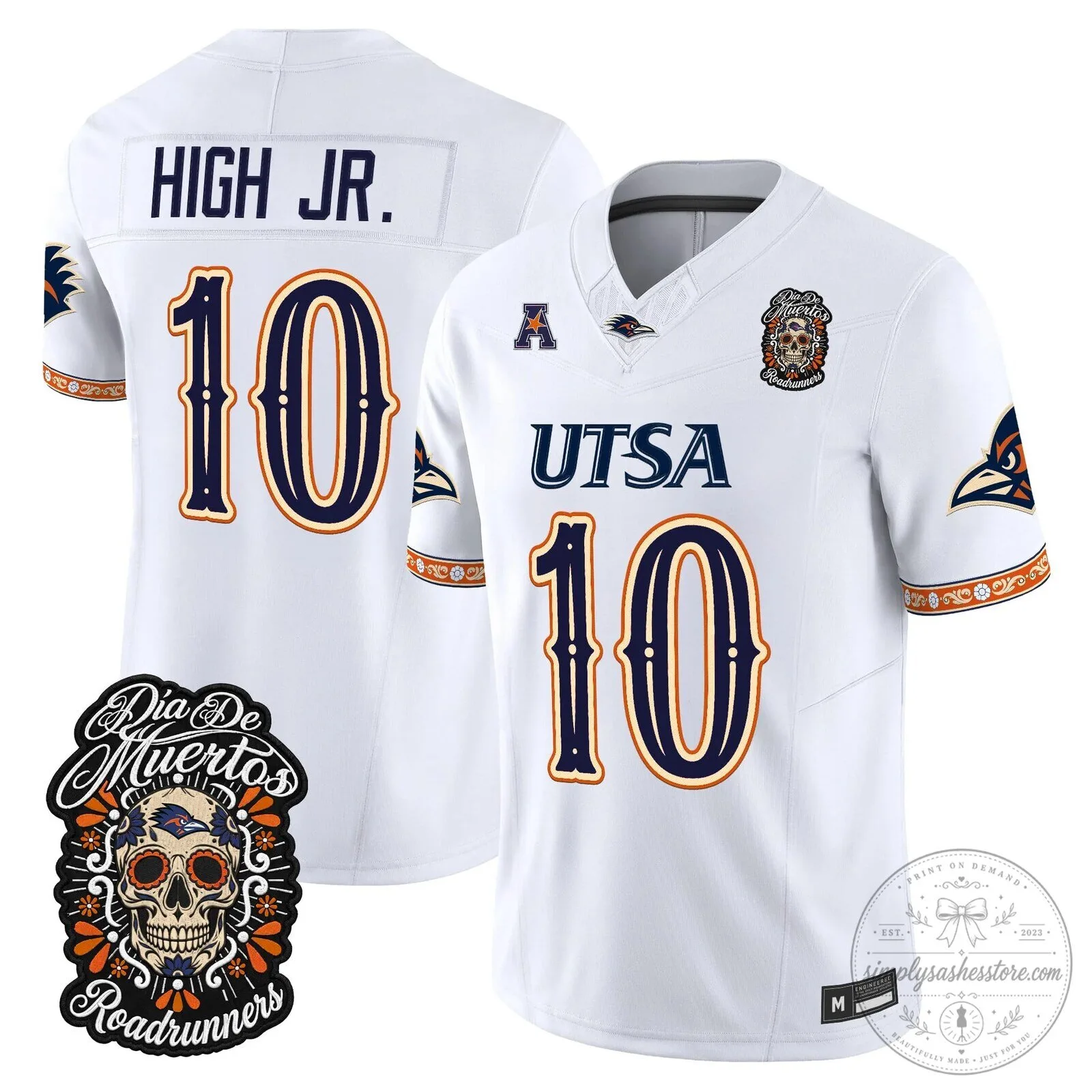 Dia de los Muertos Football Jersey for UTSA Roadrunners 67 Dia de los Muertos Football Jersey for UTSA Roadrunners