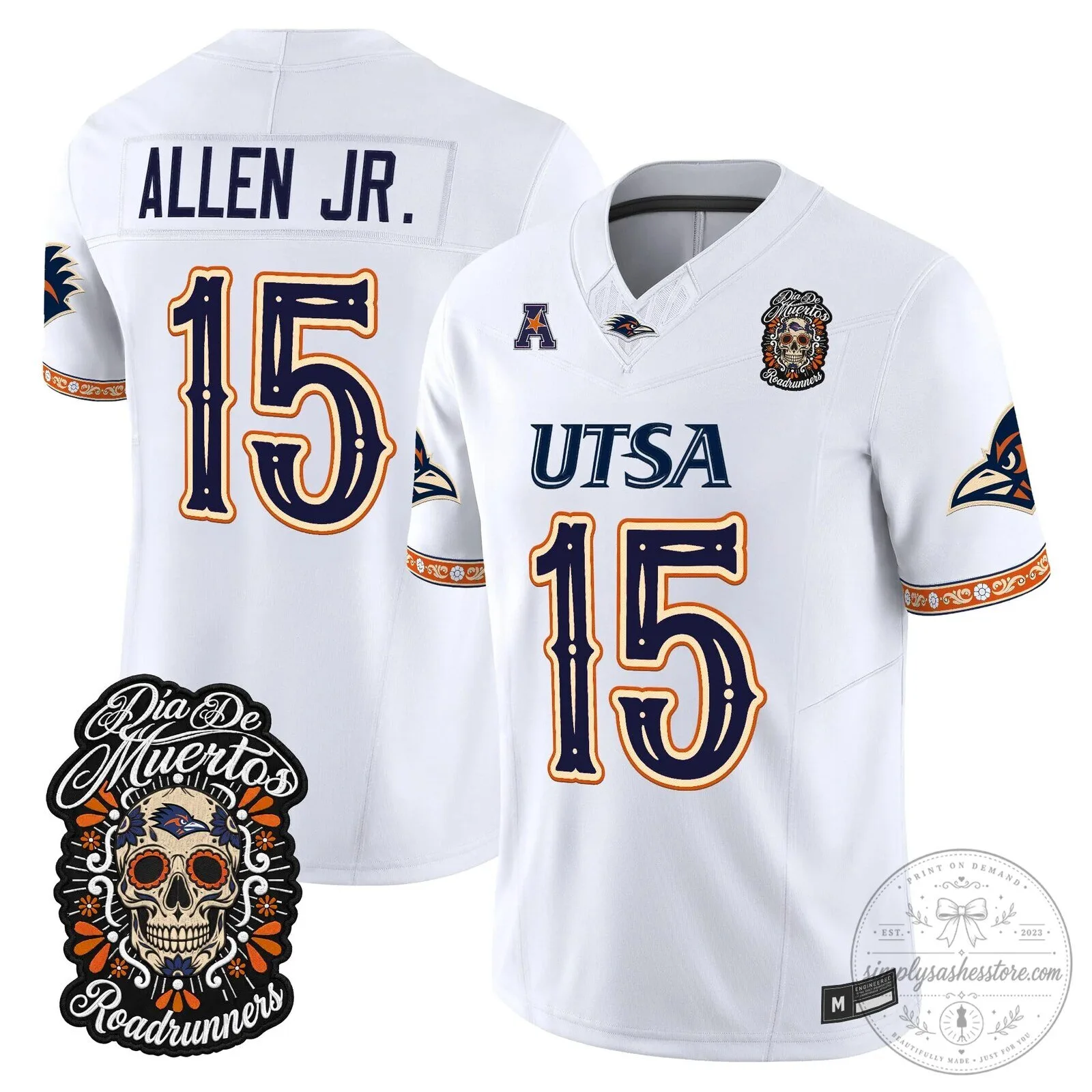 Dia de los Muertos Football Jersey for UTSA Roadrunners 69 Dia de los Muertos Football Jersey for UTSA Roadrunners