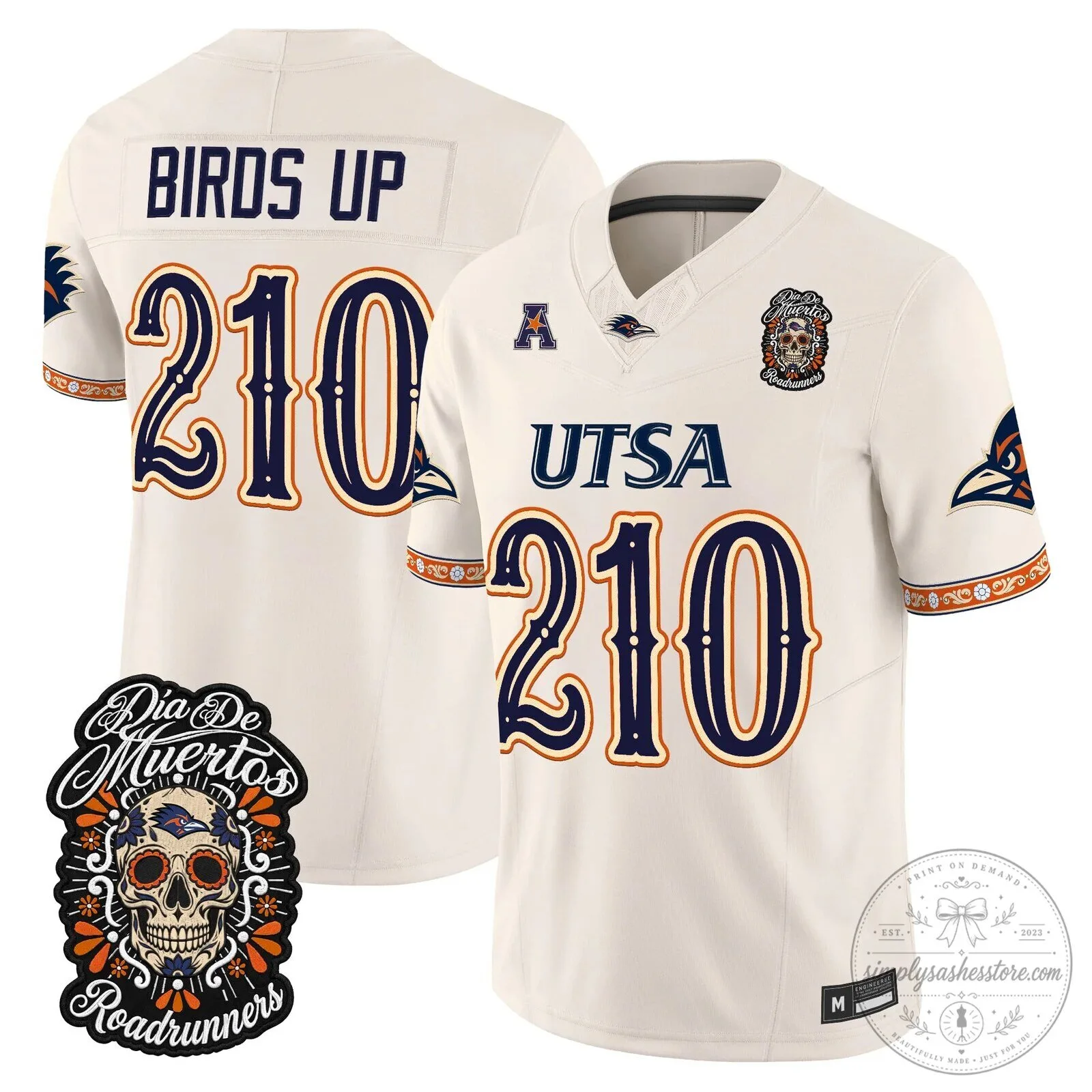 Dia de los Muertos Football Jersey for UTSA Roadrunners 75 Dia de los Muertos Football Jersey for UTSA Roadrunners