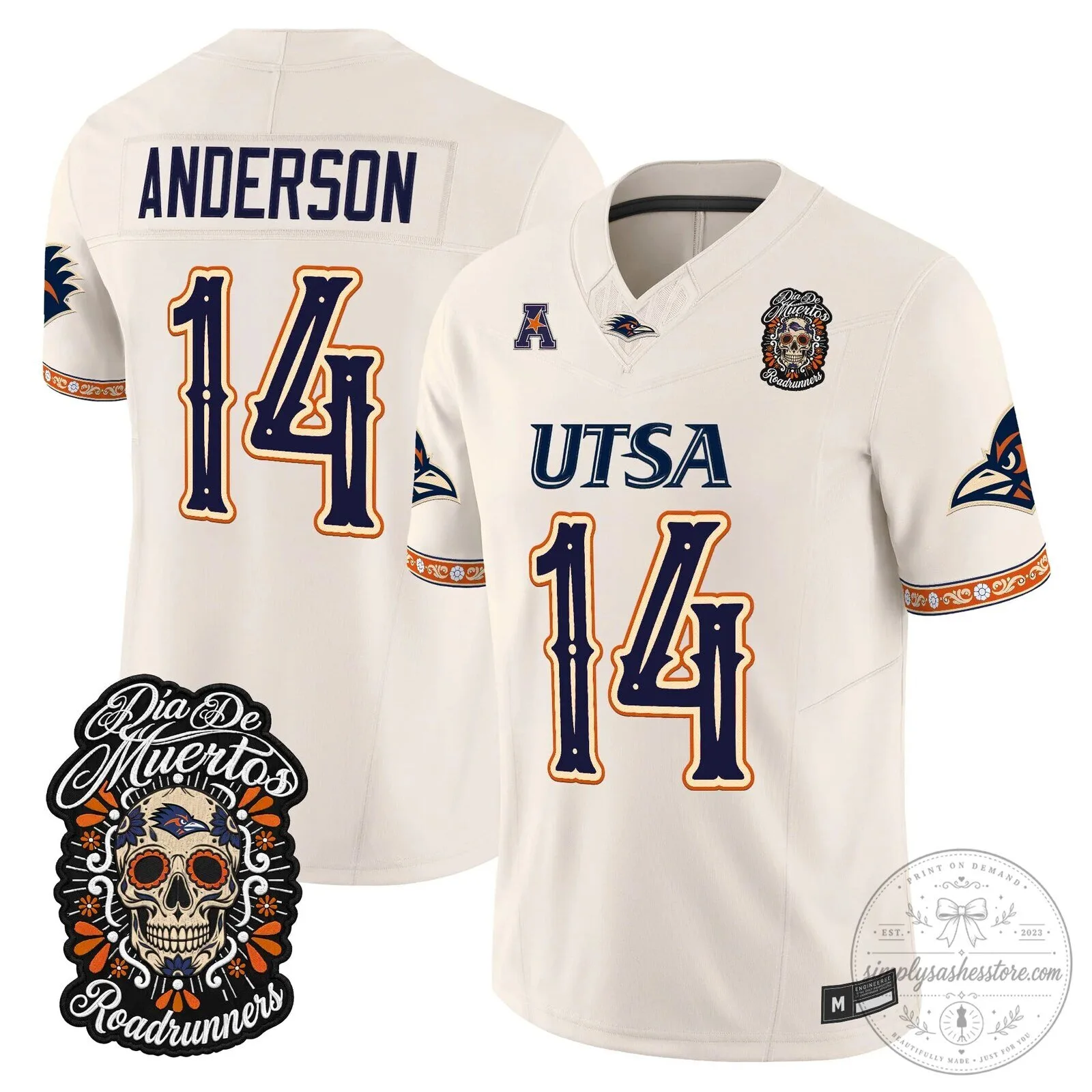 Dia de los Muertos Football Jersey for UTSA Roadrunners 78 Dia de los Muertos Football Jersey for UTSA Roadrunners