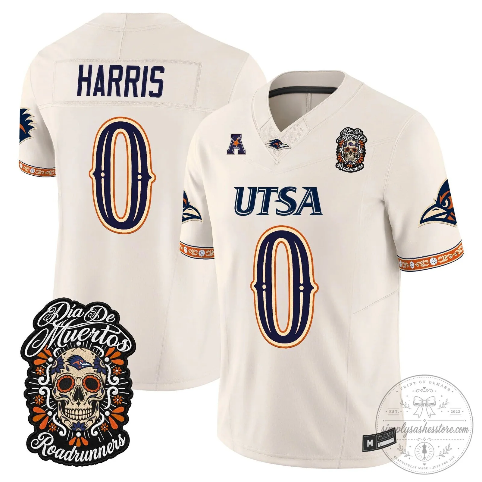 Dia de los Muertos Football Jersey for UTSA Roadrunners 80 Dia de los Muertos Football Jersey for UTSA Roadrunners