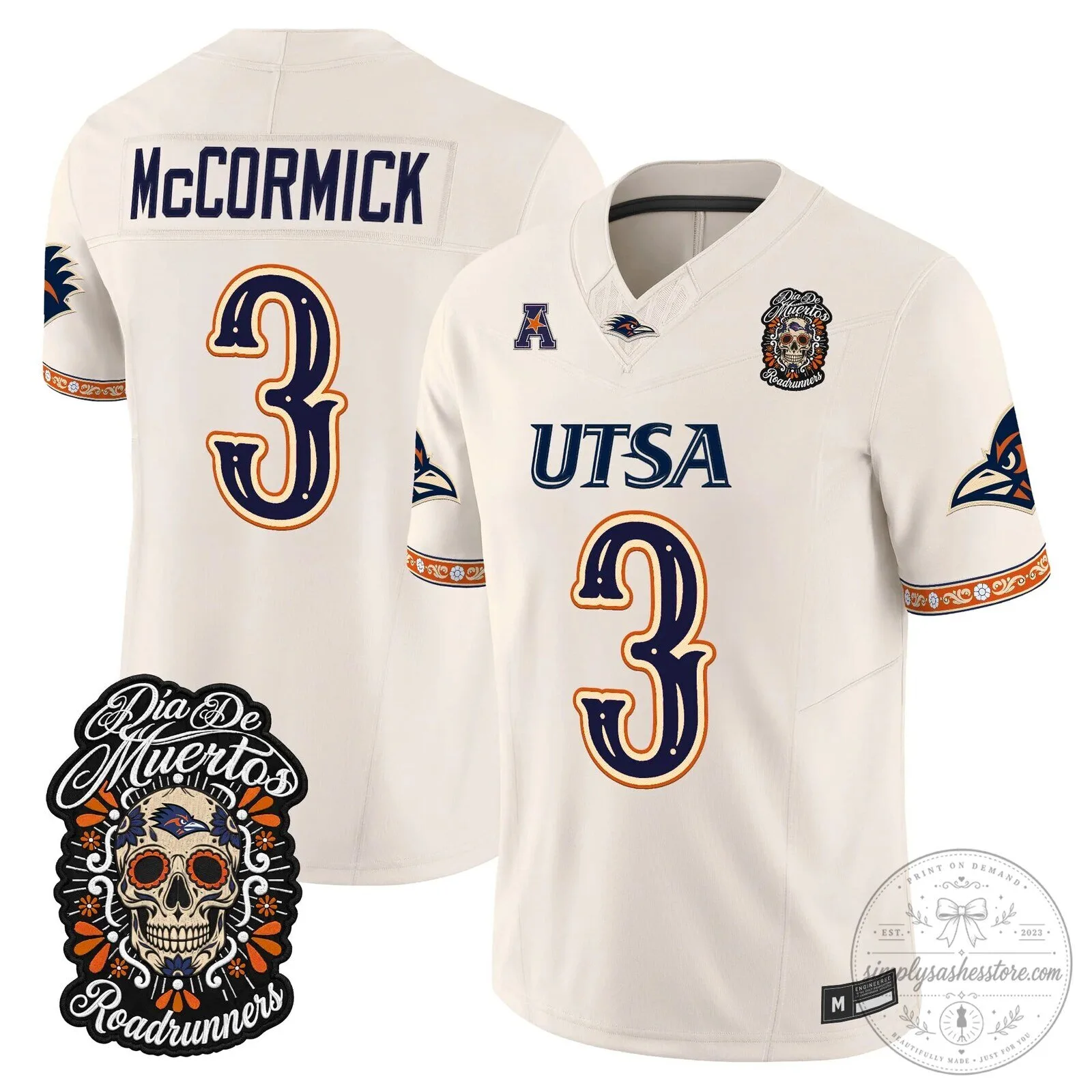 Dia de los Muertos Football Jersey for UTSA Roadrunners 81 Dia de los Muertos Football Jersey for UTSA Roadrunners
