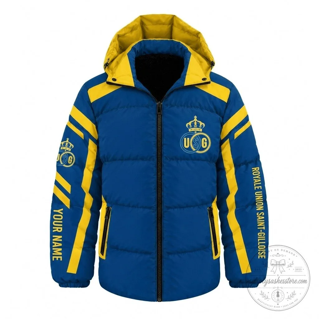 Royale Union Saint-Gilloise Belgian Pro League Custom Name Puffer Jacket