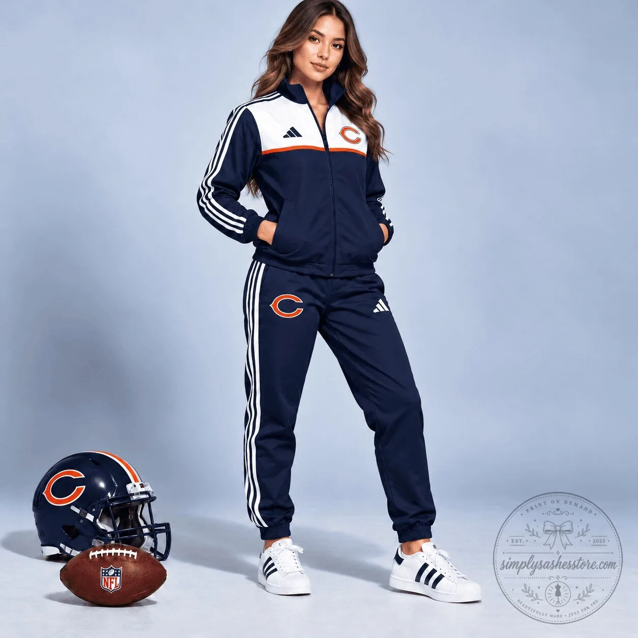 Chicago Bears NFL Sideline Tracksuit Jacket and Pants Set for Women