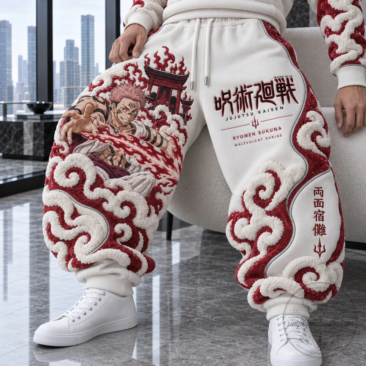 Jujutsu Kaisen Ryomen Sukuna Malevolent Shrine Anime Sweatpants 1 Jujutsu Kaisen Ryomen Sukuna Malevolent Shrine Anime Sweatpants
