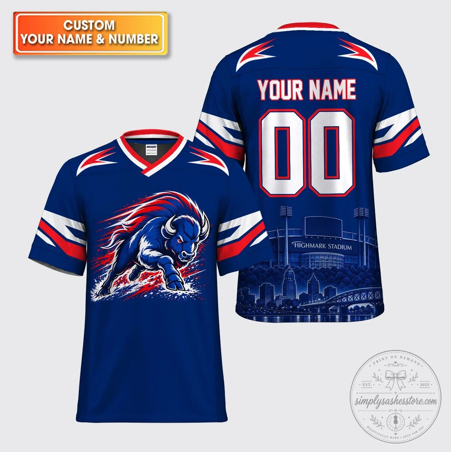 Buffalo Bills American Football Team Personalized Blue Jersey 40 Buffalo Bills American Football Team Personalized Blue Jersey