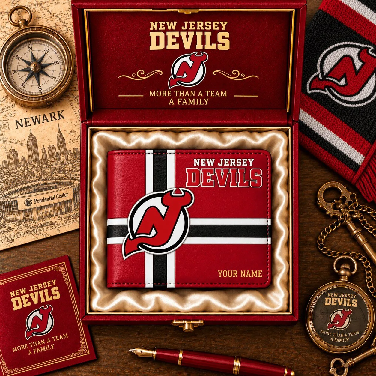 New Jersey Devils National Hockey League Custom Name Fan Wallet