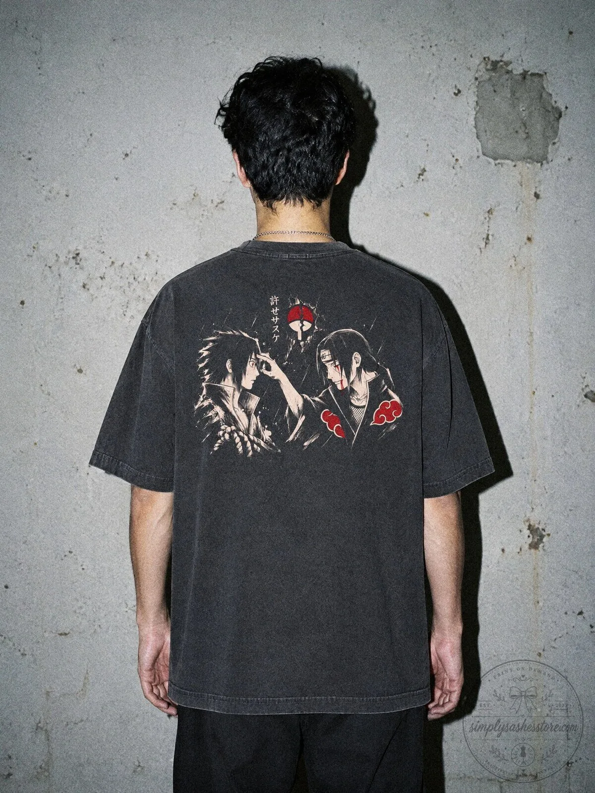 Naruto Sasuke and Itachi Uchiha Last Poke Vintage Graphic T-Shirt