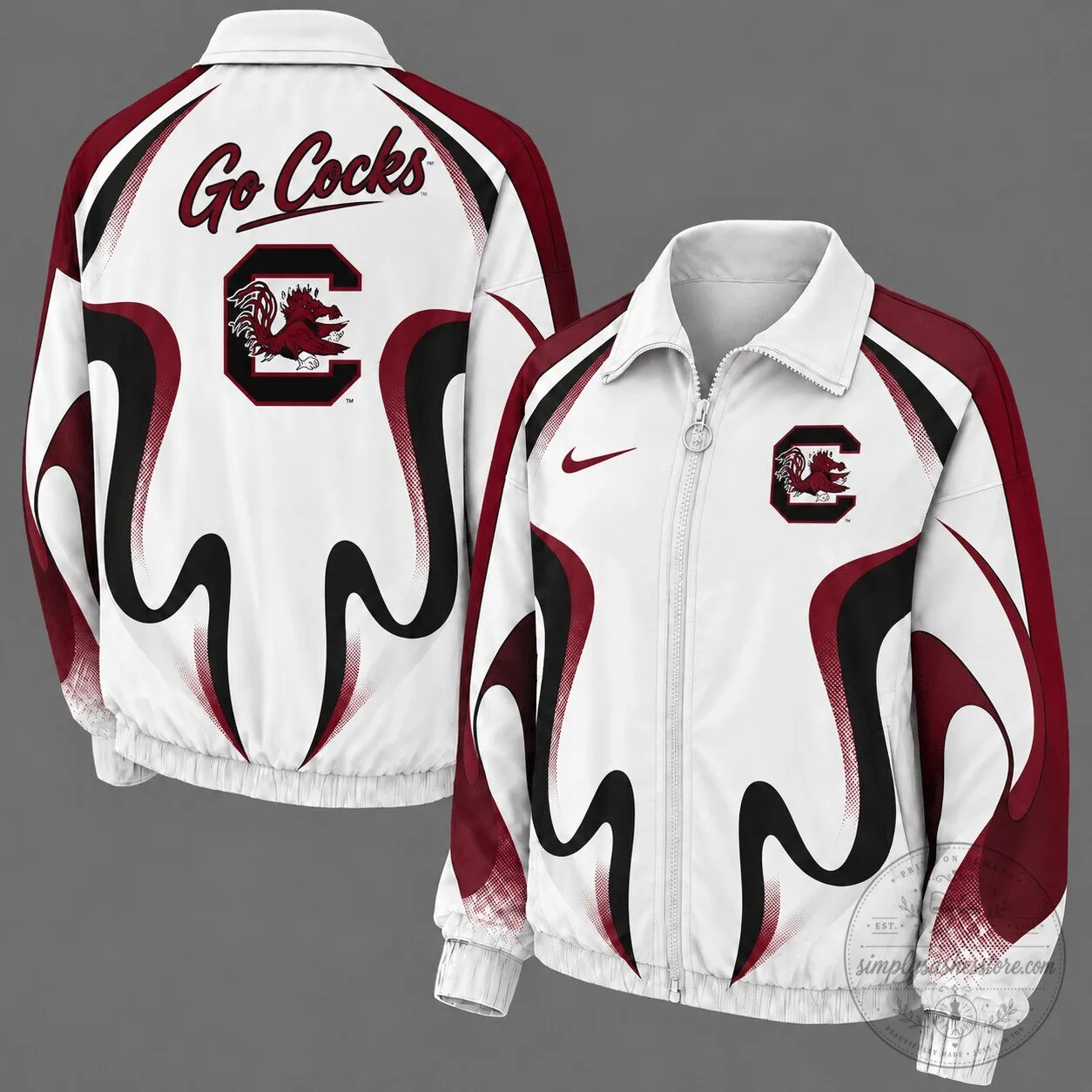 South Carolina Gamecocks Retro Flame Windbreaker Jacket