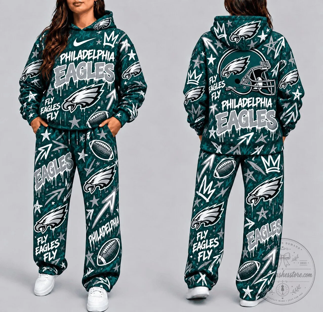 Philadelphia Eagles NFL Graffiti Art All-Over Print Hoodie