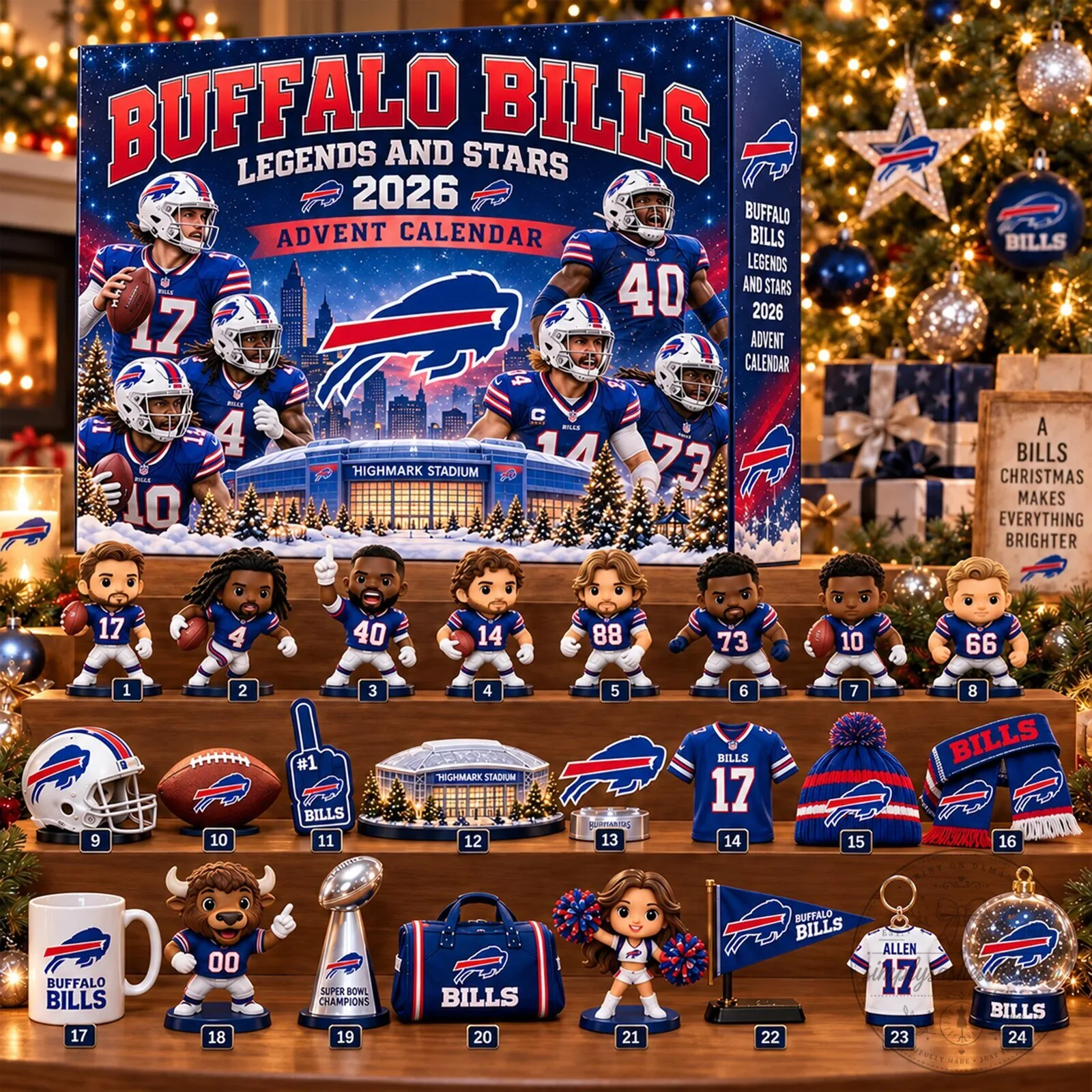 Buffalo Bills Legends and Stars 2026 Christmas Advent Calendar 2D 2 Buffalo Bills Legends and Stars 2026 Christmas Advent Calendar