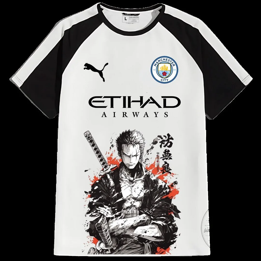 Manchester City Football Club Roronoa Zoro Anime Graphic Soccer Jersey