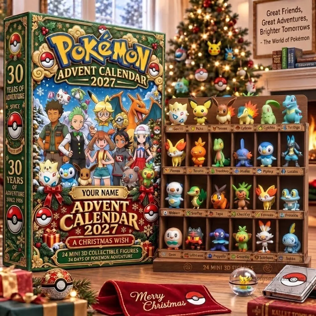 Pokemon Advent Calendar 2027 Christmas Holiday Countdown with 24 Mini Figures