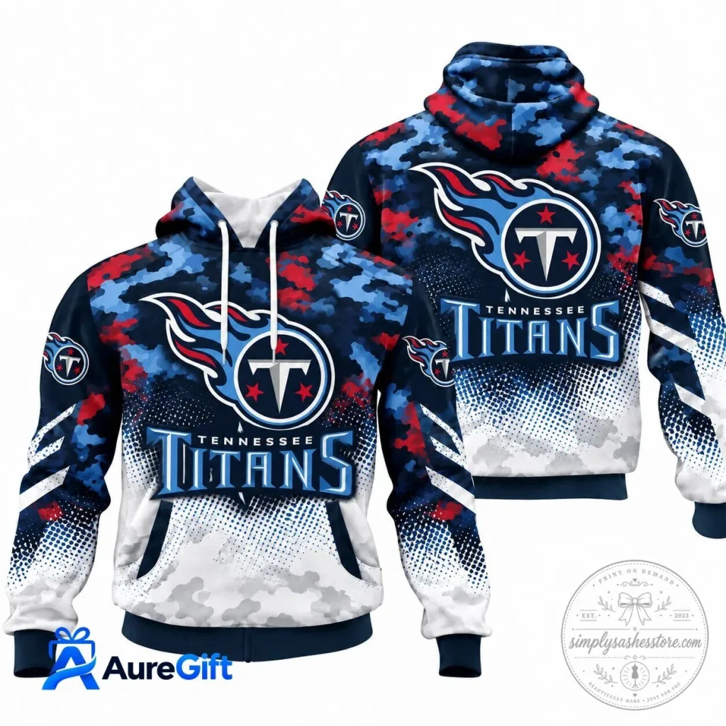 Tennessee Titans NFL Camouflage Pattern Hoodie Tennessee Titans NFL Camouflage Pattern Hoodie