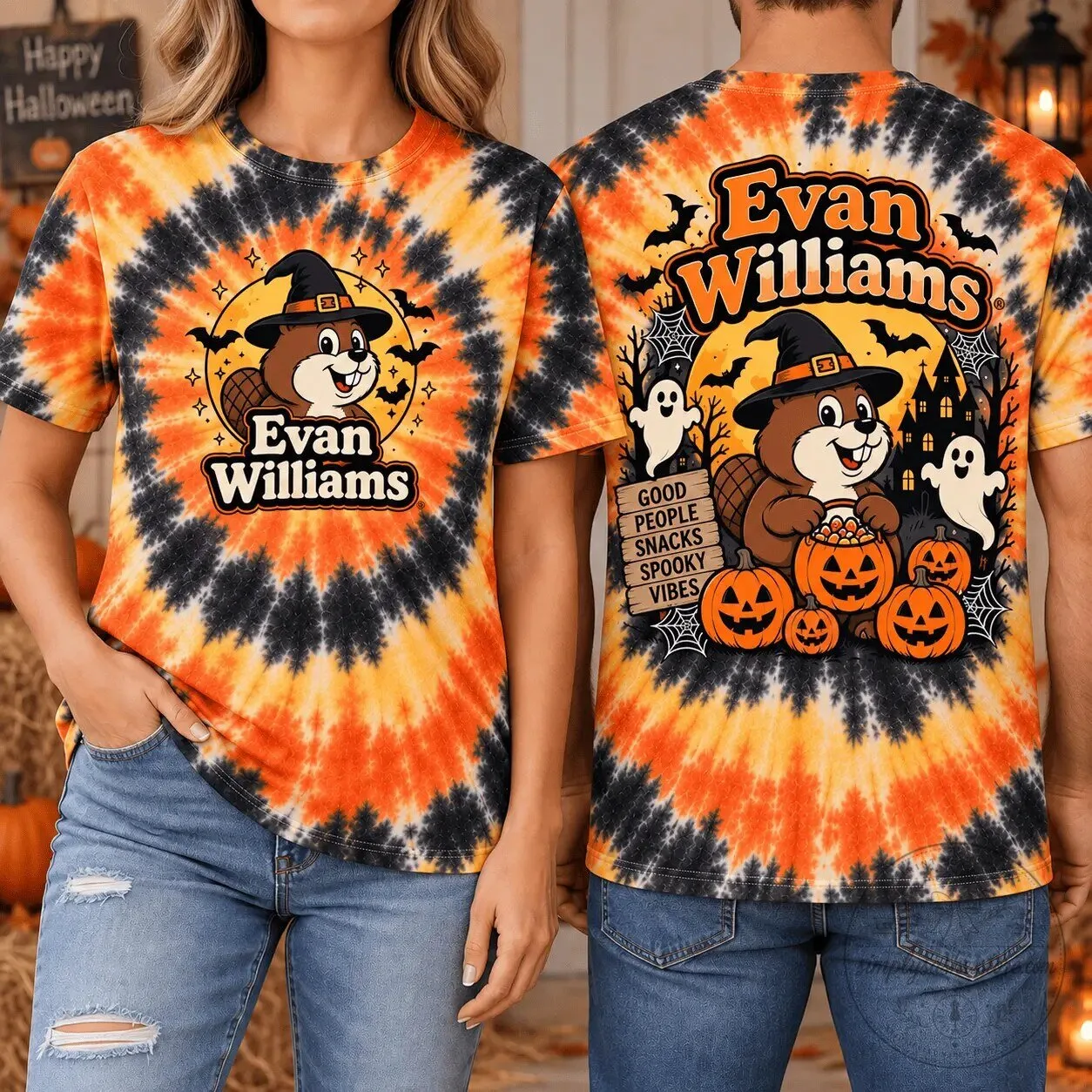 Evan Williams Buc-ee's Halloween Tie-Dye T-Shirt 8 Evan Williams Buc-ee's Halloween Tie-Dye T-Shirt