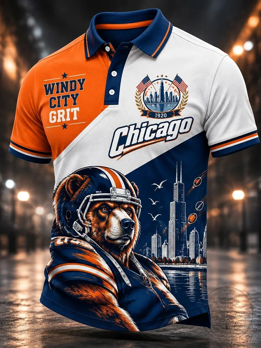 Chicago Bears American Football Team Polo Shirt for Men 2 Chicago Bears American Football Team Polo Shirt for Men