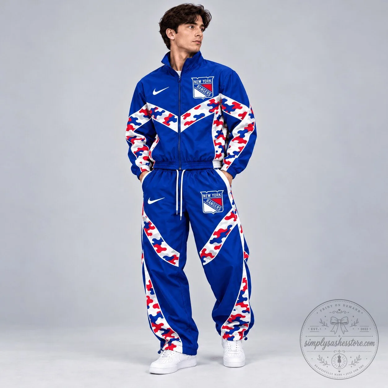 New York Rangers Urban Camo Chevron Full Zip Windbreaker Jacket and Jogger Pants Set 5 New York Rangers Urban Camo Chevron Full Zip Windbreaker Jacket and Jogger Pants Set