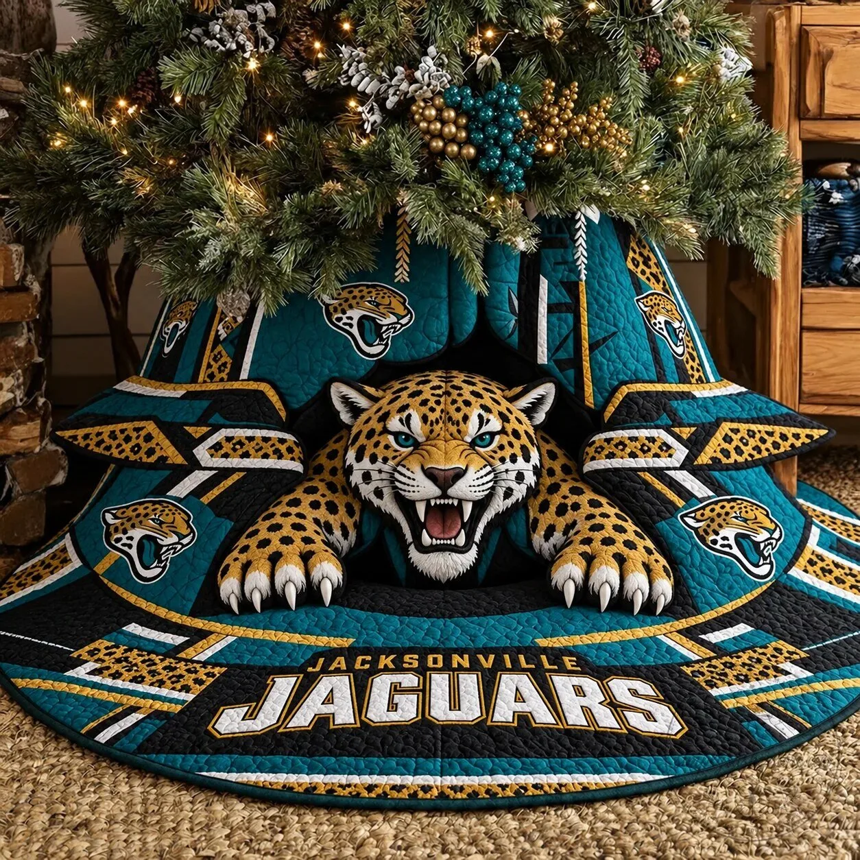 Jacksonville Jaguars NFL Football Christmas Tree Skirt