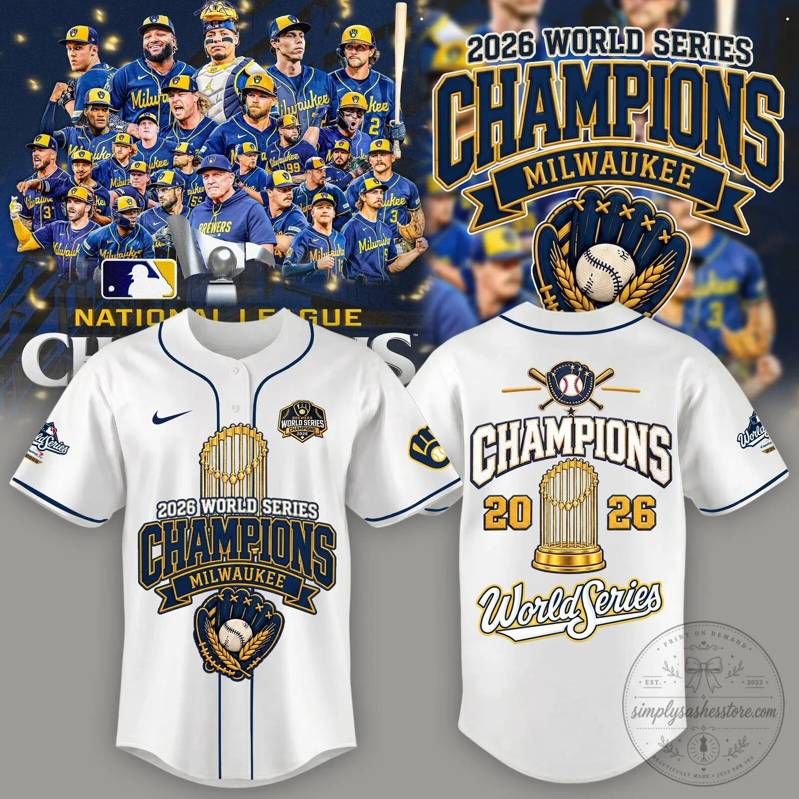 Baseball Jersey of the Milwaukee Brewers - 2026 World Series Champions Edition