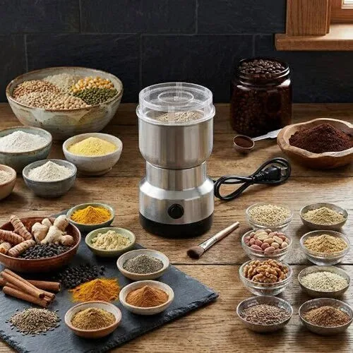 Electric Stainless Steel Coffee Bean and Spice Grinder for Fresh Herbs 21 Electric Stainless Steel Coffee Bean and Spice Grinder for Fresh Herbs