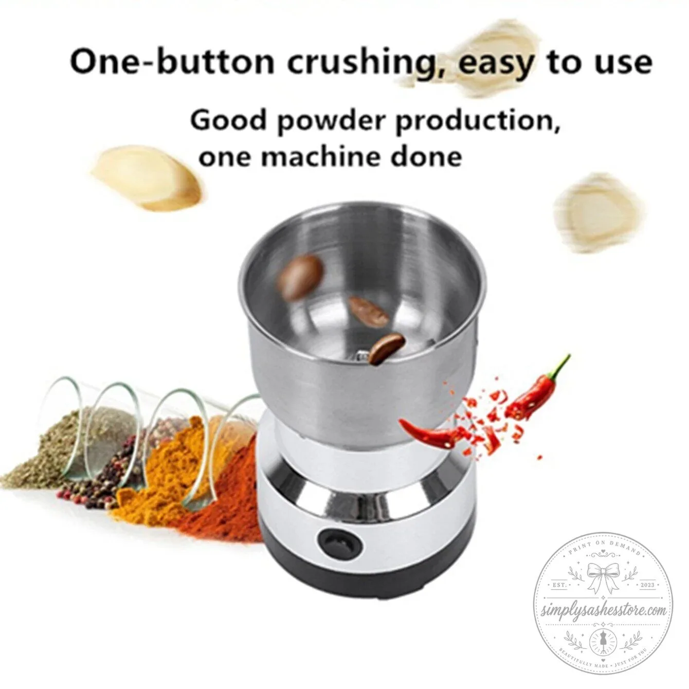 Electric Stainless Steel Coffee Bean and Spice Grinder for Fresh Herbs 23 Electric Stainless Steel Coffee Bean and Spice Grinder for Fresh Herbs