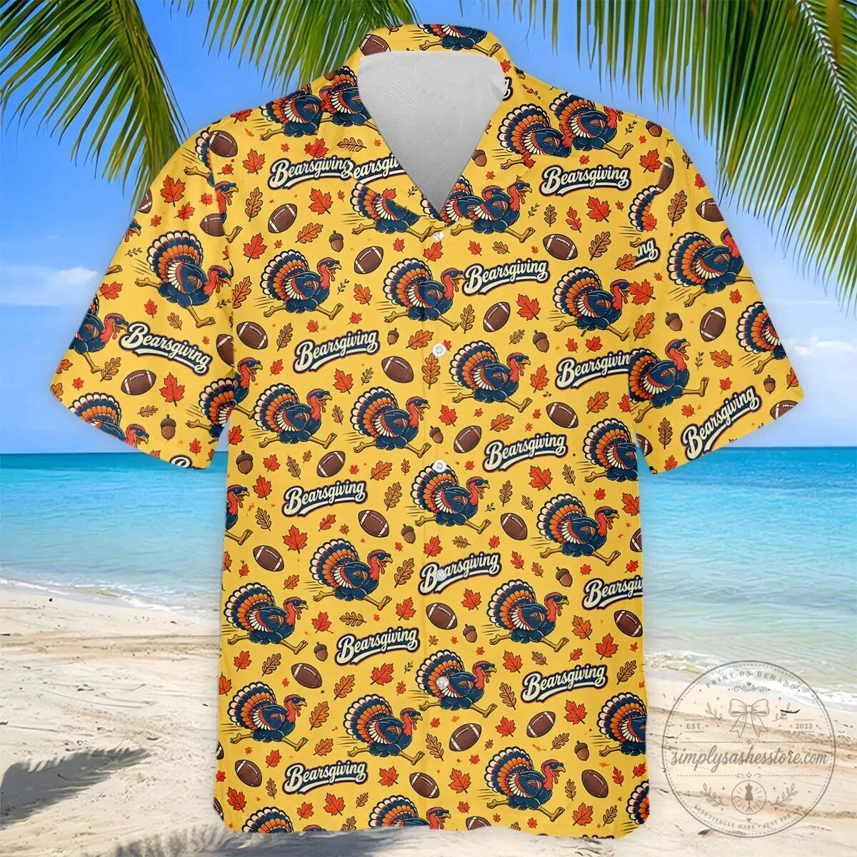Funny Bearsgiving Turkey Football Thanksgiving Polo Shirt for Men 26 Funny Bearsgiving Turkey Football Thanksgiving Polo Shirt for Men