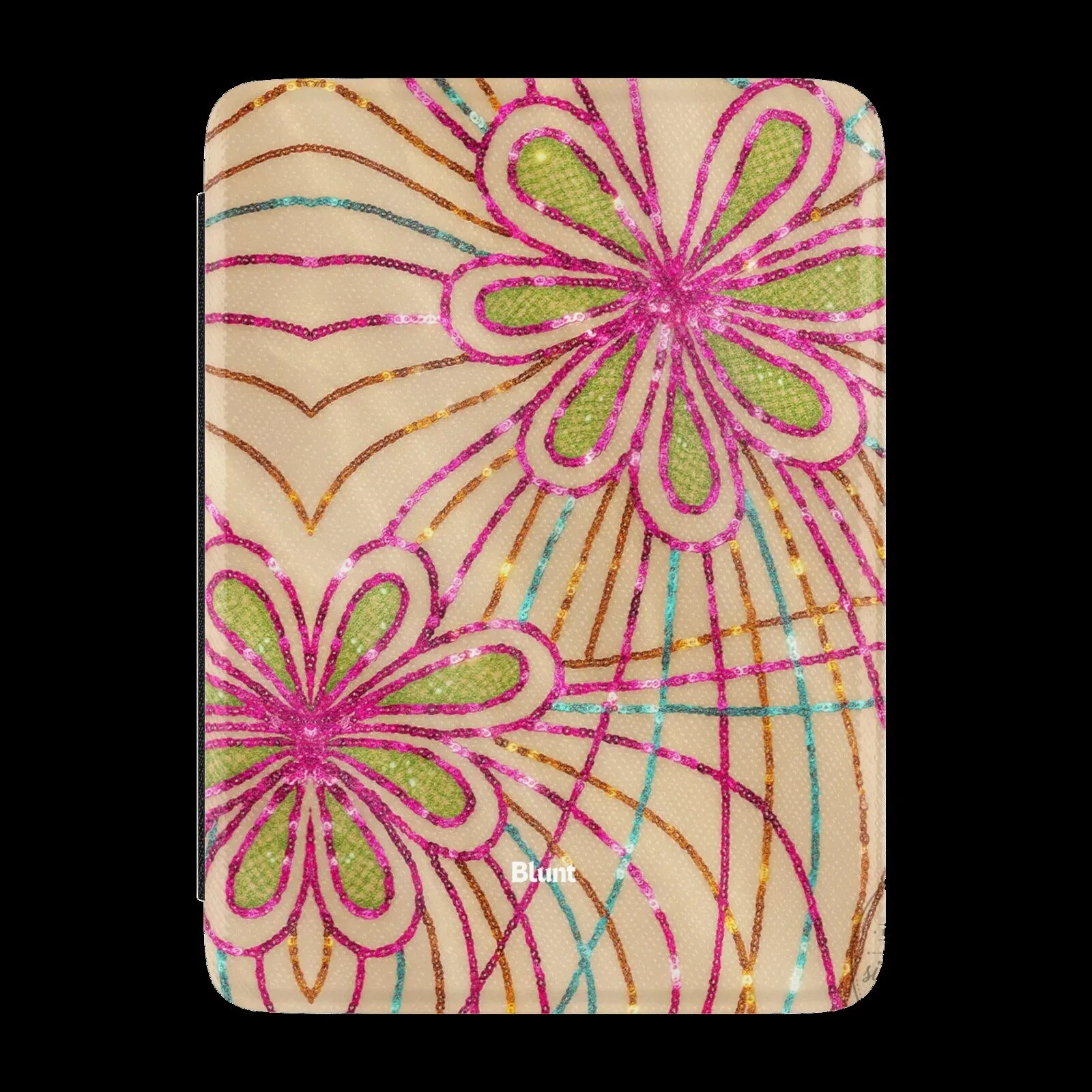 Floral Sequin Embroidered Design Beige Kindle Case 5 Floral Sequin Embroidered Design Beige Kindle Case