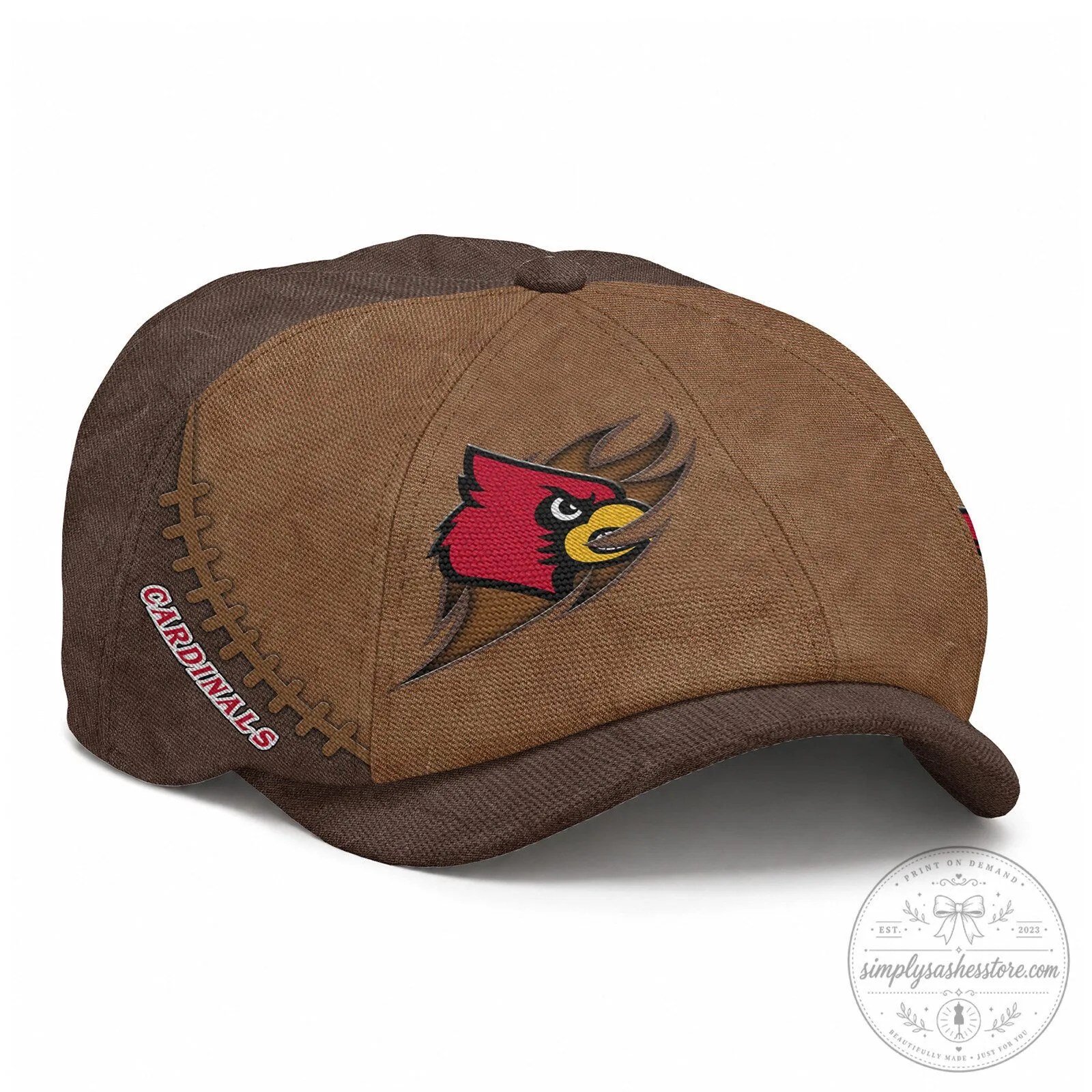 Louisville Cardinals NCAA Football Team Newsboy Cap Hat