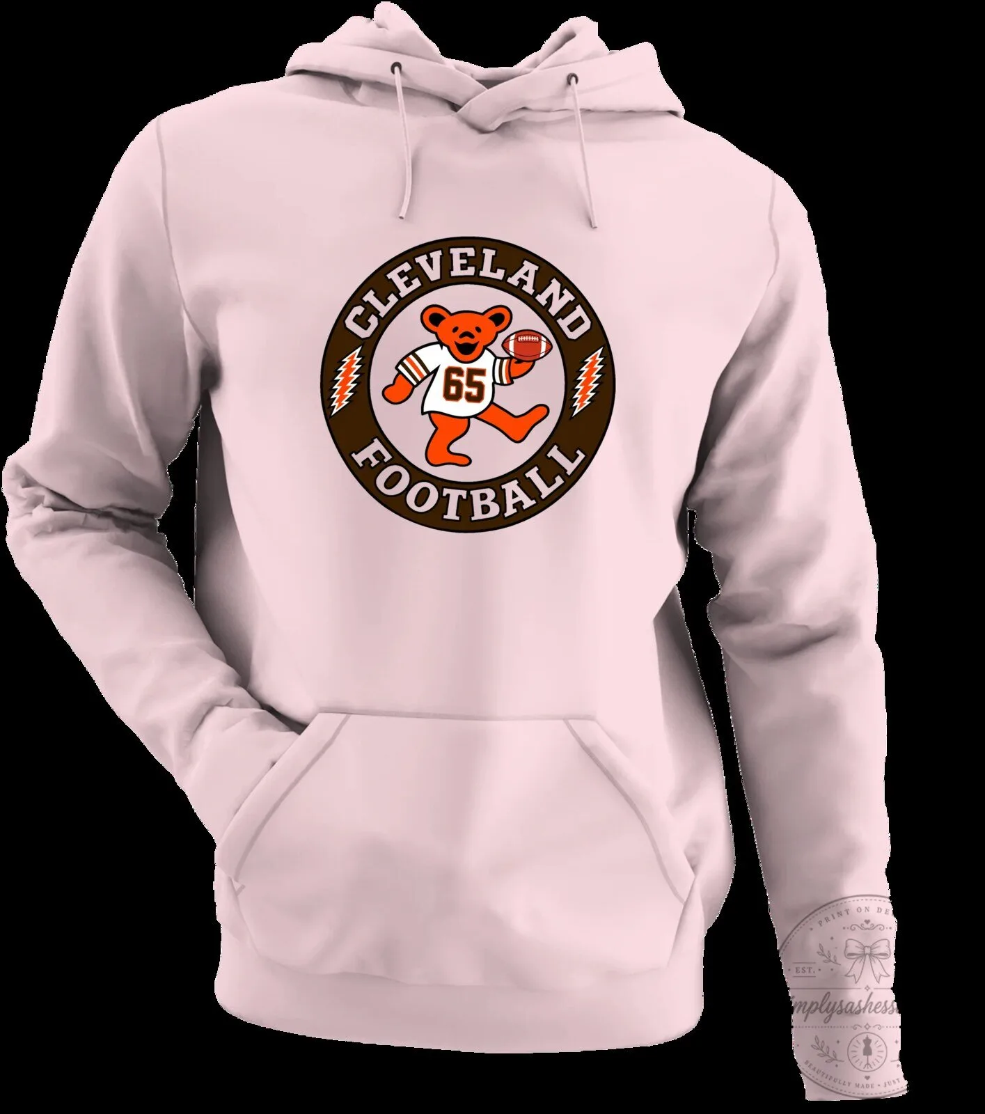 Cleveland Football Dancing Bear Number 65 Grateful Dead Hoodie 14 Cleveland Football Dancing Bear Number 65 Grateful Dead Hoodie