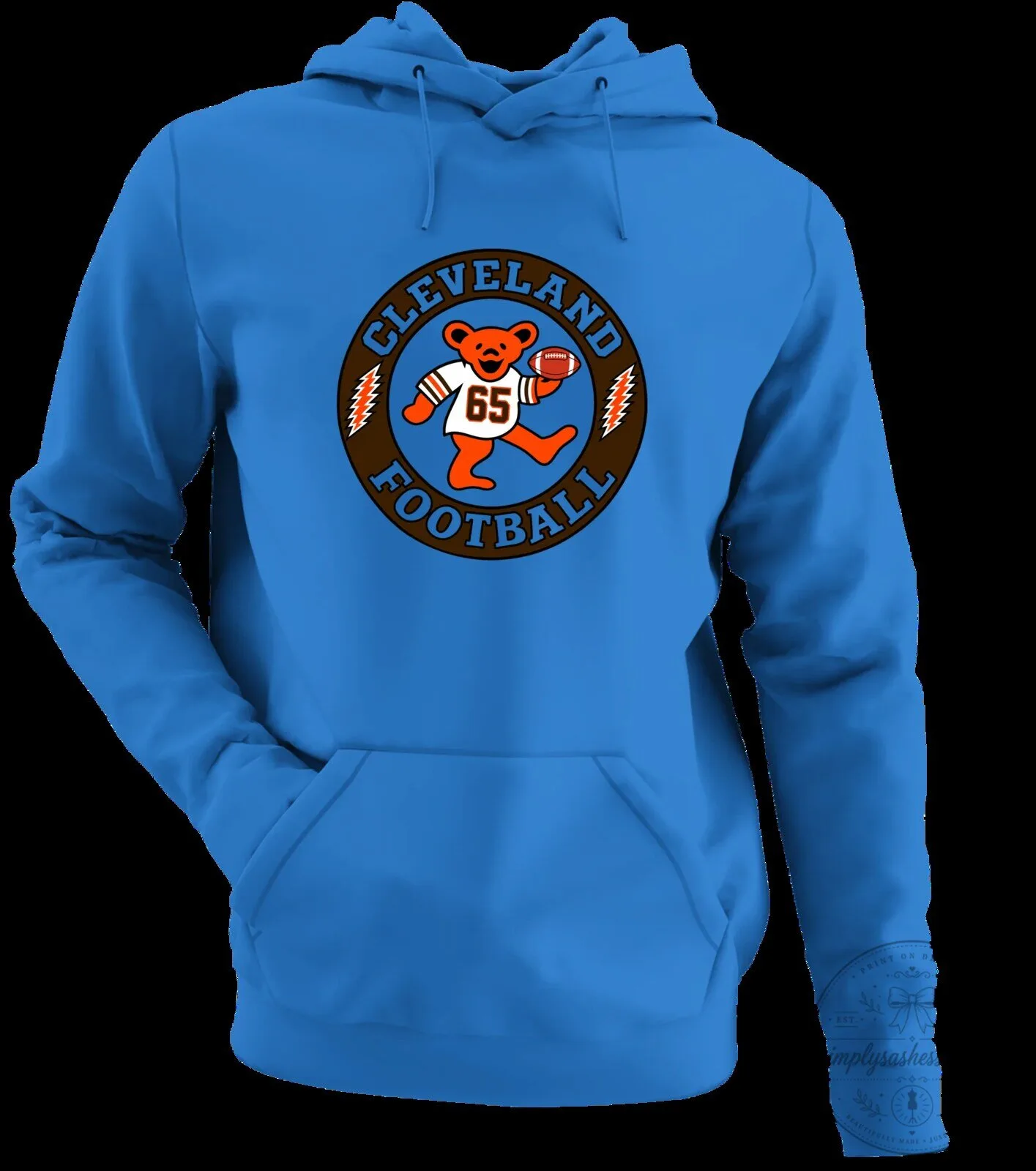 Cleveland Football Dancing Bear Number 65 Grateful Dead Hoodie 15 Cleveland Football Dancing Bear Number 65 Grateful Dead Hoodie