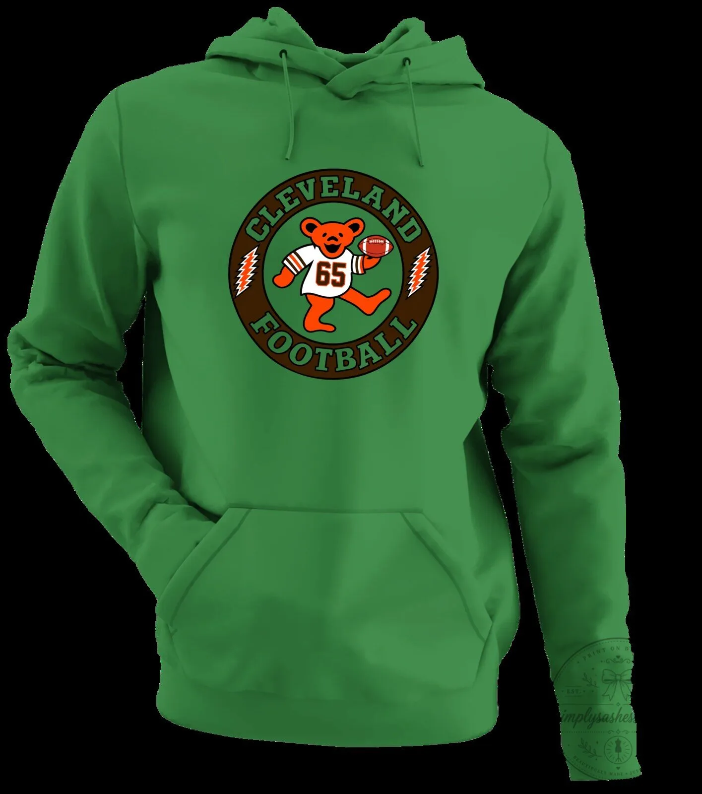 Cleveland Football Dancing Bear Number 65 Grateful Dead Hoodie 16 Cleveland Football Dancing Bear Number 65 Grateful Dead Hoodie