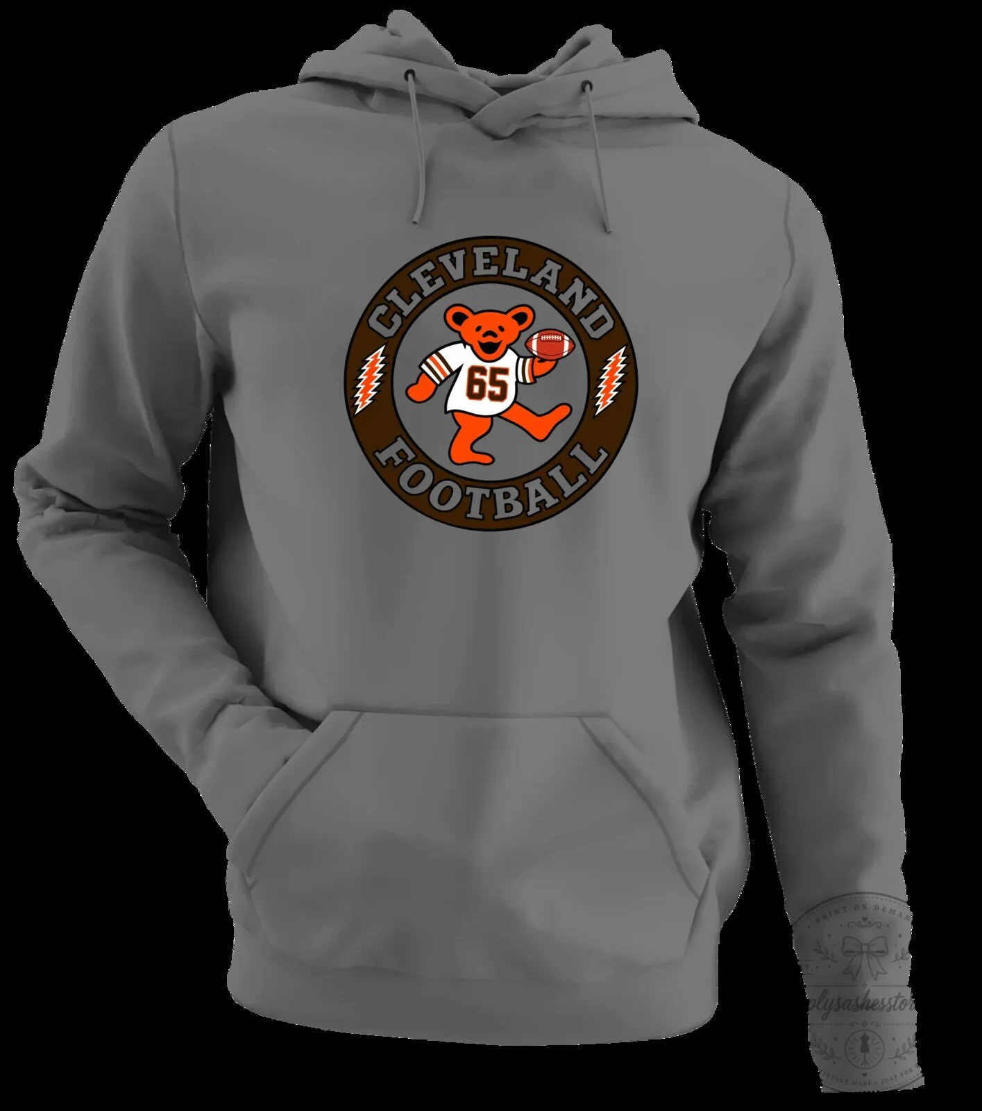 Cleveland Football Dancing Bear Number 65 Grateful Dead Hoodie 19 Cleveland Football Dancing Bear Number 65 Grateful Dead Hoodie