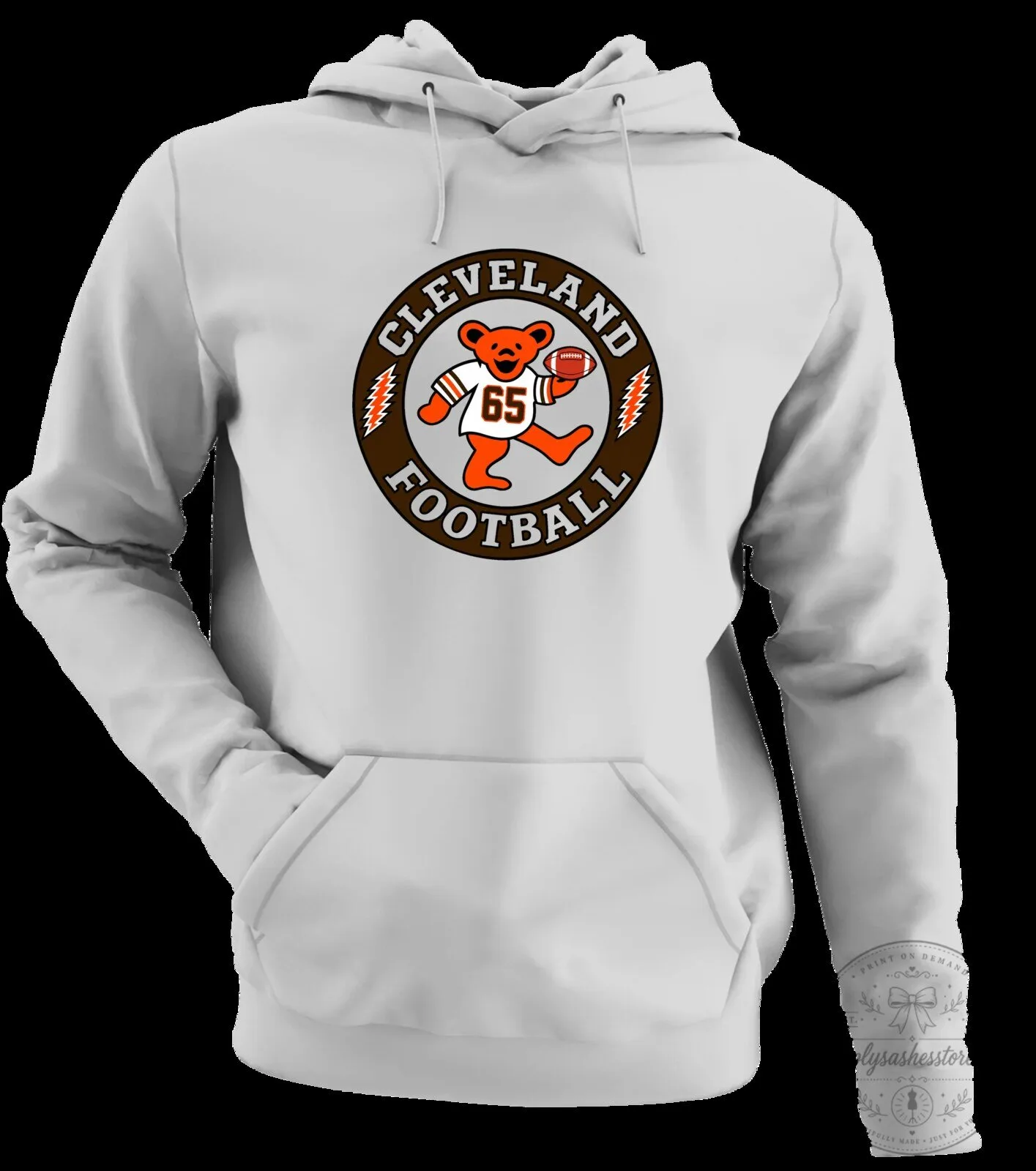 Cleveland Football Dancing Bear Number 65 Grateful Dead Hoodie 20 Cleveland Football Dancing Bear Number 65 Grateful Dead Hoodie