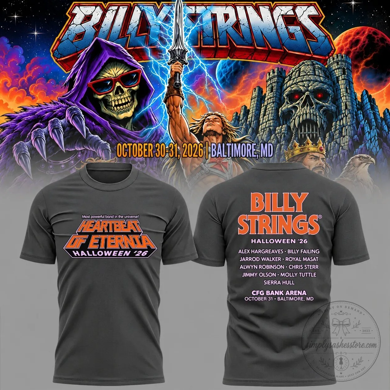 Heartbeat of Eternia T-Shirt for Halloween 2026 Concert by Billy Strings