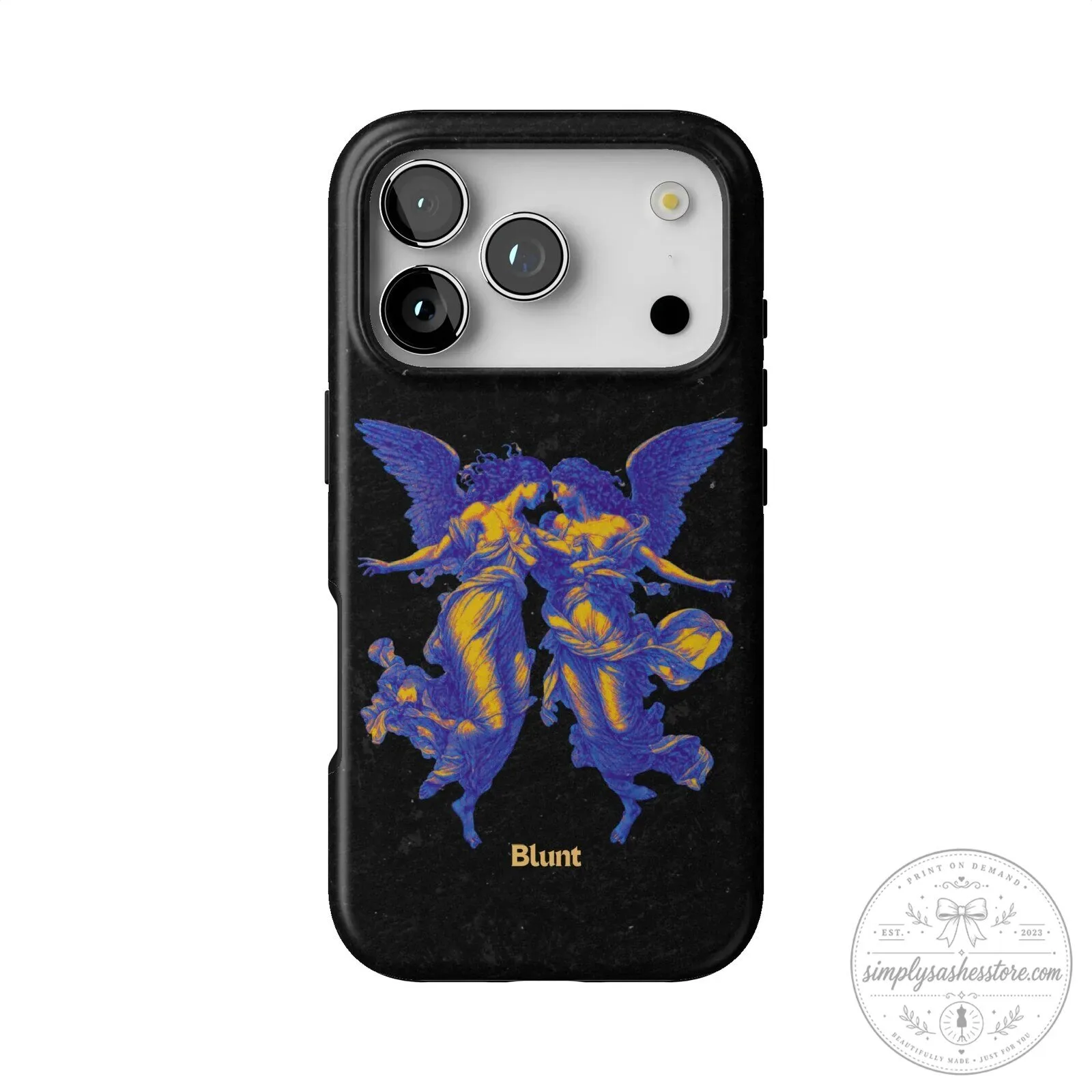 Holy Pair Angels iPhone Case, Aesthetic Angelic Art Phone Cover